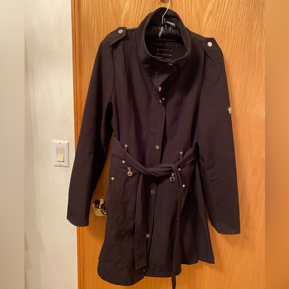 Calvin Klein Jackets & Blazers - Calvin Klein large black long jacket with silver accents